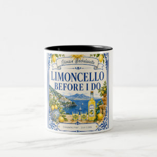 custom italian lemon bachelorette Bridal party Two-Tone Coffee Mug