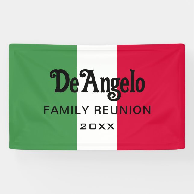 Custom Italian Surname Name Reunion Banner (Horizontal)