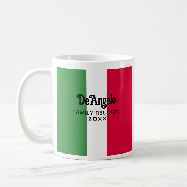 Custom Italian Surname Name Reunion Coffee Mug (Left)