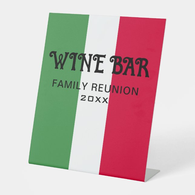 Custom Italian Wine Bar  Pedestal Sign (Front)