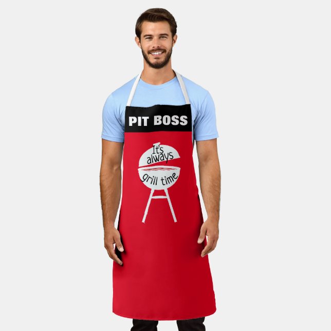 Custom It's Always Grill Time Funny BBQ Chef  Apron (Worn)
