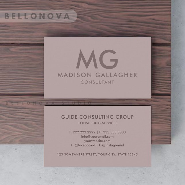 Custom Ivory Pink Purple Grey Professional Business Card (Custom Ivory Pink Purple Grey Professional Business Card)