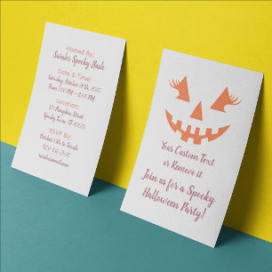 Custom Jack O Lantern Pumpkin Halloween Invitation Flyer