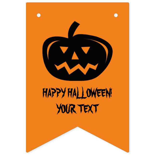 Custom jackolantern Halloween party bunting flags (First Flag)