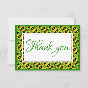 Custom JAMAICA FLAG Thank You Card