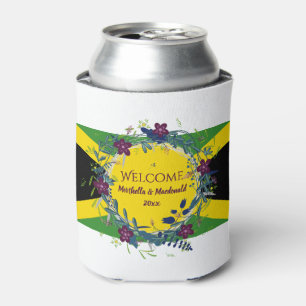 Custom Jamaica Flag Wedding Can Cooler