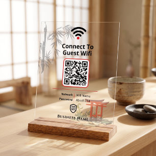 Custom Japanese Zen Garden Guest Wifi Sign