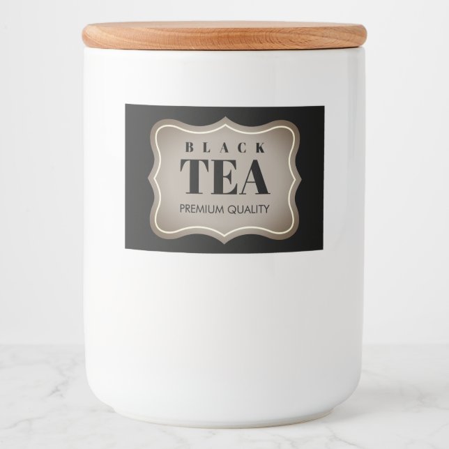Custom jar label for black tea or coffee beans (Front)