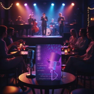 Custom Jazz Club Birthday Invitation