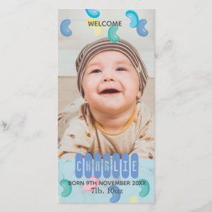 Custom Jelly Beans Baby Photo Announcement