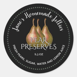 Custom Jelly Label Pear Preserves Vintage Pears