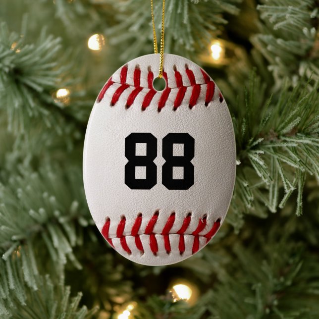 Custom Jersey Number Baseball Player Design Ceramic Tree Decoration (Tree)