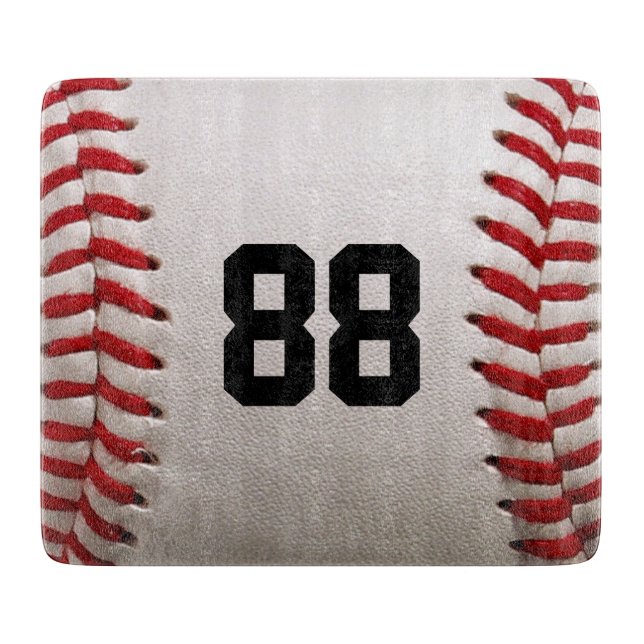 Custom Jersey Number Baseball Player Design Cutting Board (Front)