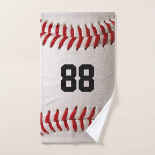 Custom Jersey Number Baseball Player Design Hand Towel