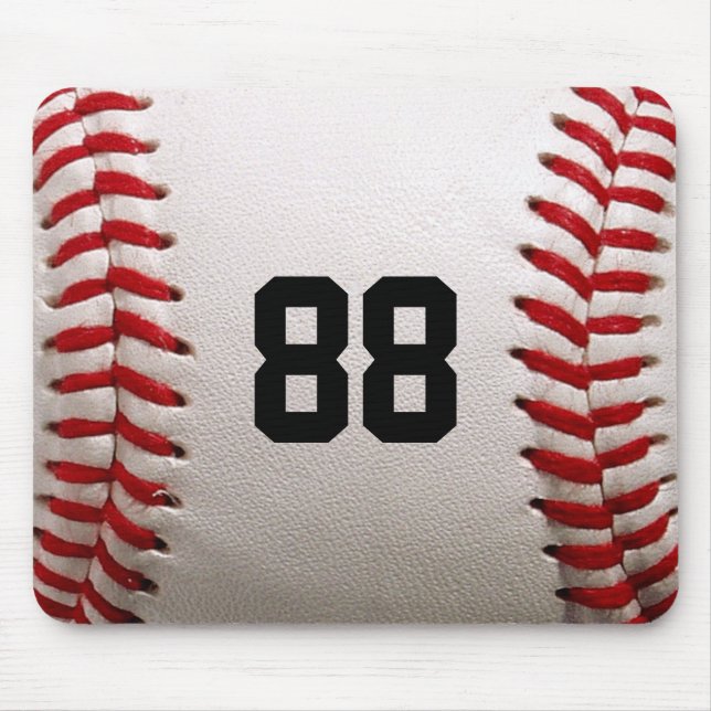 Custom Jersey Number Baseball Player Design Mouse Mat (Front)
