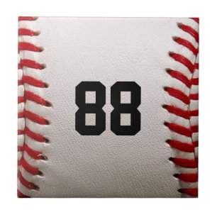 Custom Jersey Number Baseball Player Design Tile