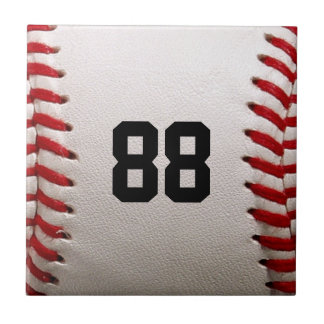 Custom Jersey Number Baseball Player Design Tile