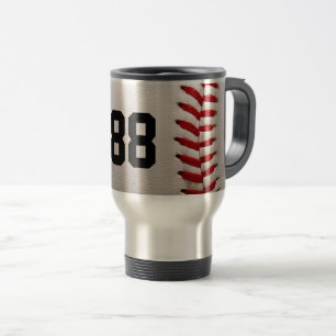Custom Jersey Number Baseball Player Design Travel Mug