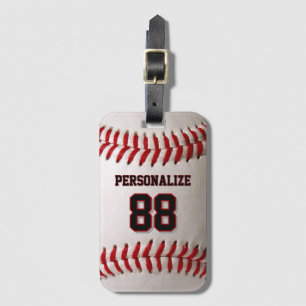 Custom Jersey Number & Name Baseball Player Design Luggage Tag