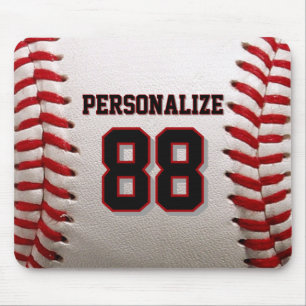Custom Jersey Number & Name Baseball Player Design Mouse Mat