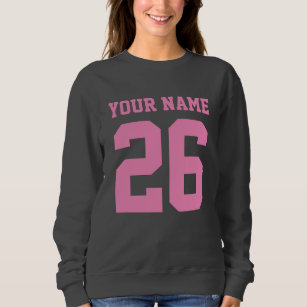 Custom jersey number pink grey sweater for women