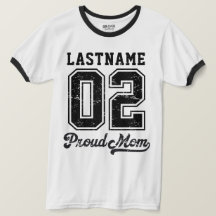 Custom Jersey Number Ringer Tee, Proud Sports Mom