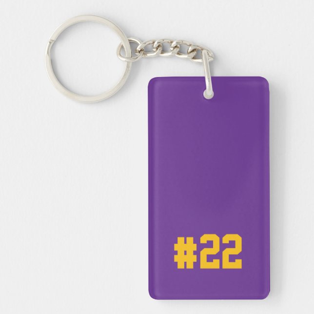Custom Jersey Number Sports Key Ring (Front)