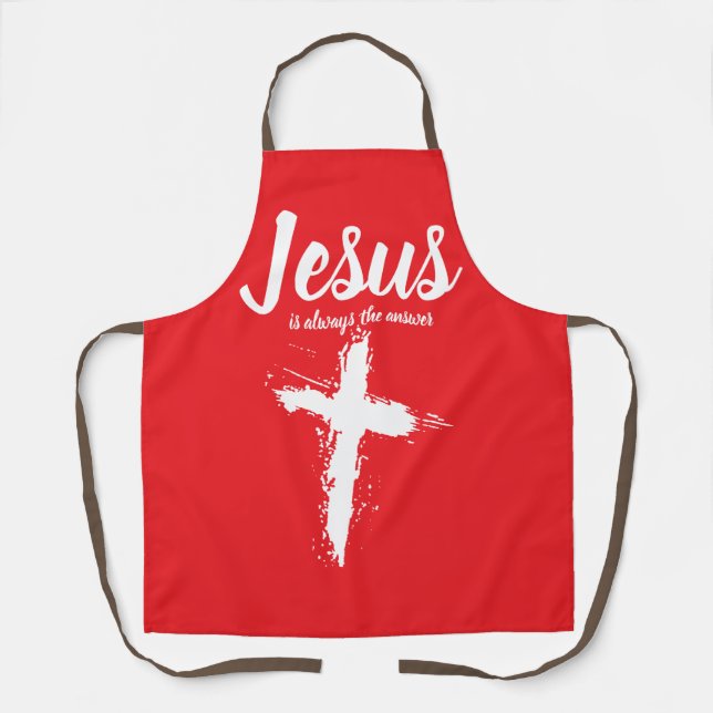 Custom Jesus Apron - Personalised Christian Gift (Front)