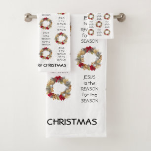 Custom JESUS IS THE REASON Christmas Bath Towel Set