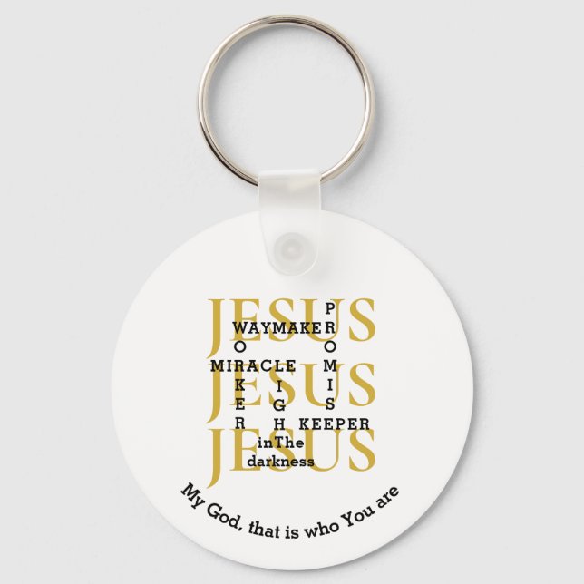 Custom JESUS Waymaker Christian Key Ring (Front)
