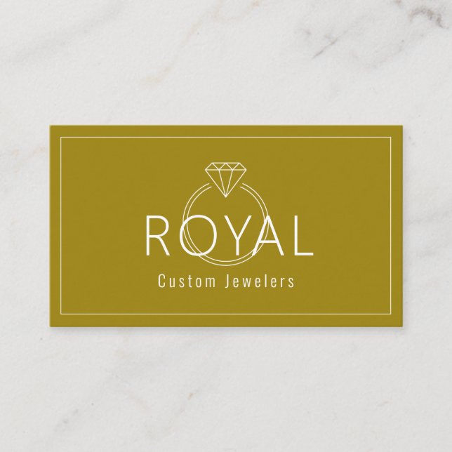 Custom Jewelers, Jewellery repair, Shop, Diamond Business Card (Front)