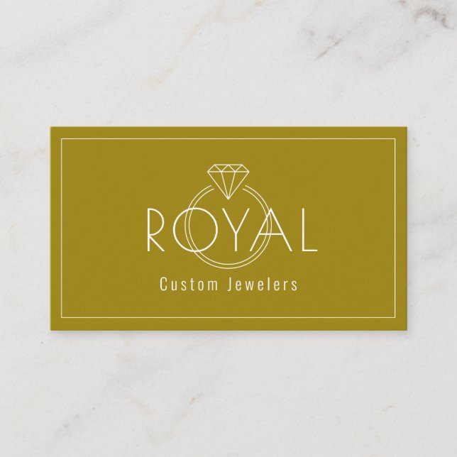 Custom Jewelers, Jewellery repair, Shop, Diamond Business Card (Front)