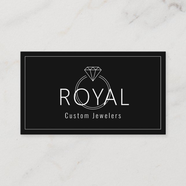 Custom Jewelers, Jewellery repair, Shop, Diamond Business Card (Front)
