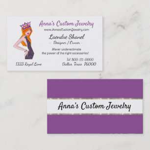 Custom Jewelry Diva  Business Card