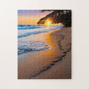 Custom Jigsaw Puzzle Photo Print Beach Sunset