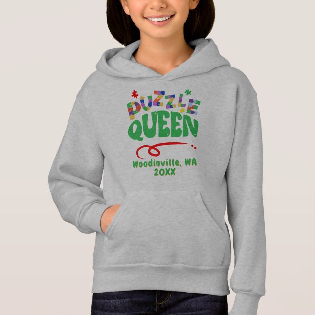 Custom Jigsaw Puzzle Queen Location Date Name (Front)