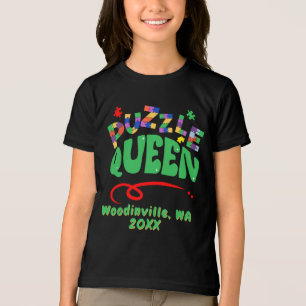 Custom Jigsaw Puzzle Queen Location Date Name Tri-Blend Shirt