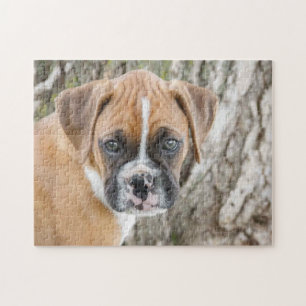 Custom Jigsaw Puzzles- Cute Fawn Boxer Puppy Jigsaw Puzzle