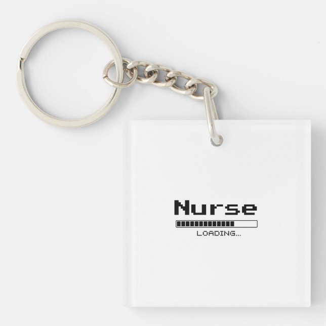 Custom Job Loading Bar Pixel Design Key Ring (Front)