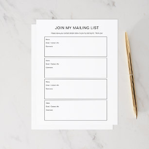 Custom join my mailing list pages
