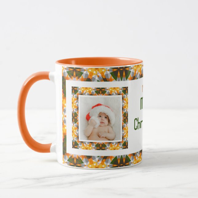 Custom Jolly Autumn Fall Pattern Photo Picture Tea Mug (Left)