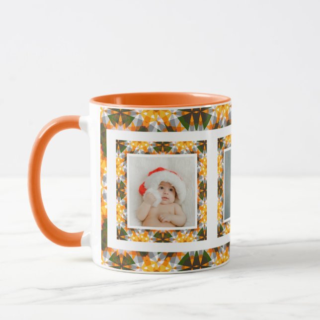 Custom Jolly Autumn Fall Pattern Photo Picture Tea Mug (Left)