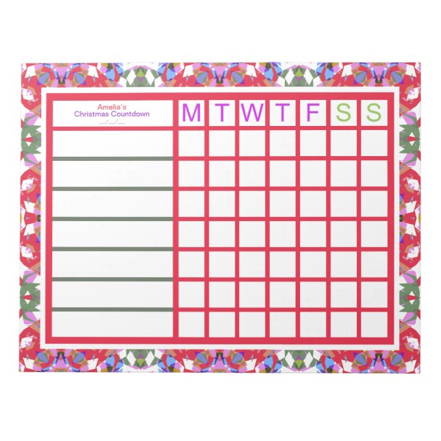 Custom Jolly Christmas ADHD Girls Womens Planner Notepad (Front)