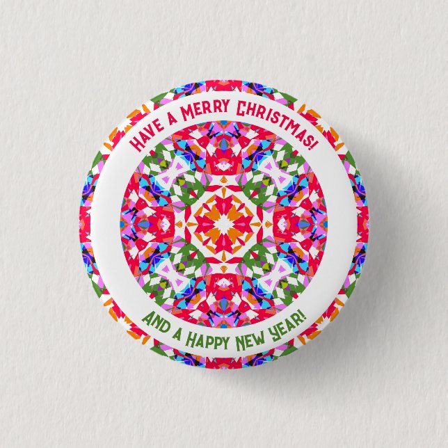 Custom Jolly Colourful Modern Christmas Kitchen 3 Cm Round Badge (Front)