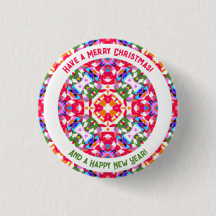 Custom Jolly Colourful Modern Christmas Kitchen 3 Cm Round Badge
