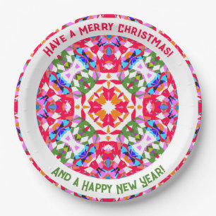 Custom Jolly Colourful Modern Christmas Kitchen Paper Plate