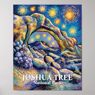 Custom Joshua Tree Arch Rock Starry Night Colorful Poster