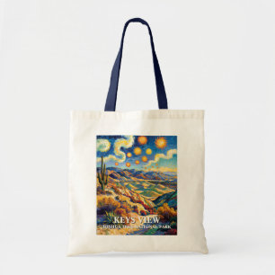 Custom Joshua Tree Keys View Van Gogh Landscape Tote Bag