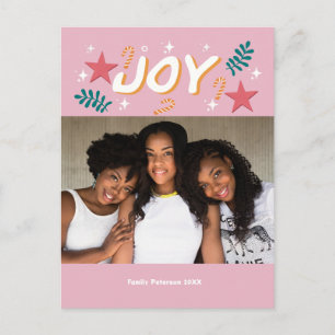 custom joy trendy photo girly cute Thank You Card