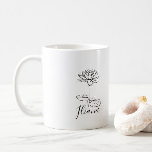 Custom July Water Lily Birth Flower Gift for Birth Coffee Mug